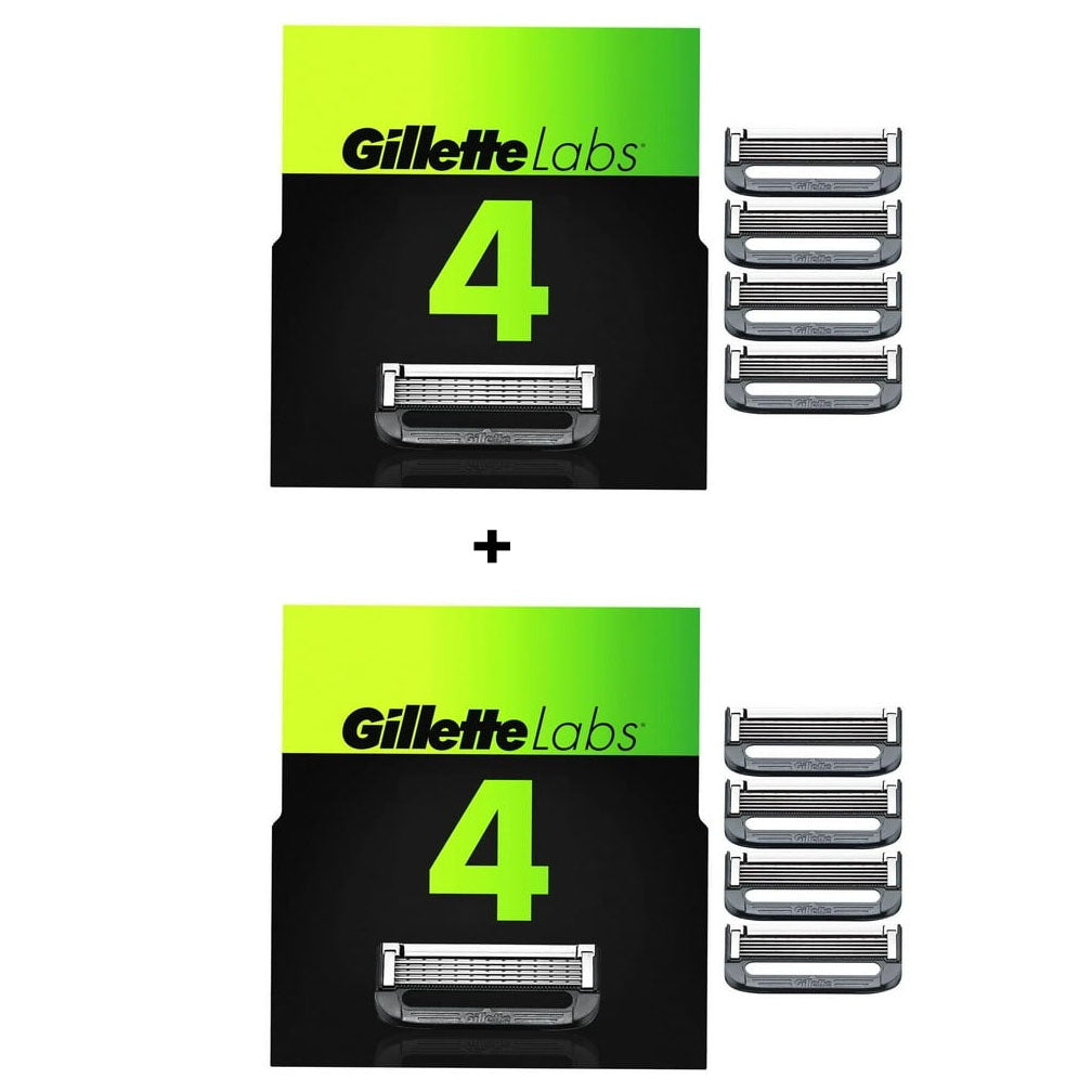 Gillette Labs Razor Blade Refills for Exfoliating Bar & Heated Razor - 8 Count (2 x 4pk)