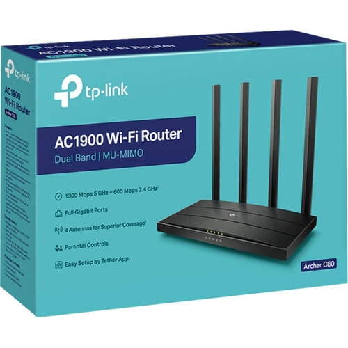 TP-Link AC1900 Wireless MU-MIMO Dual Band Gigabit WiFi Router (Archer C80)