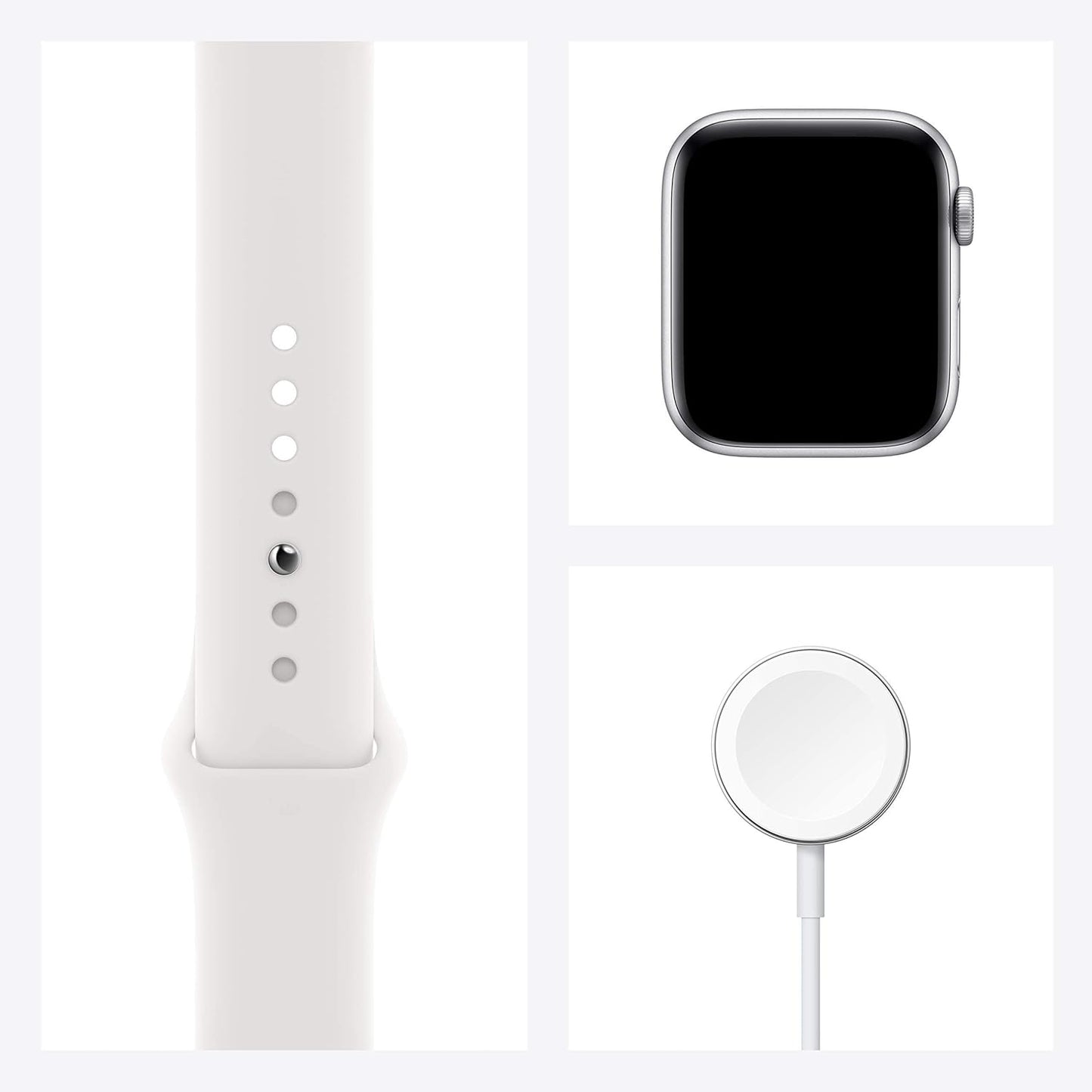 Apple Watch SE 44mm (GPS) Silver Aluminum with White Sport Band (MYDQ2VC/A)