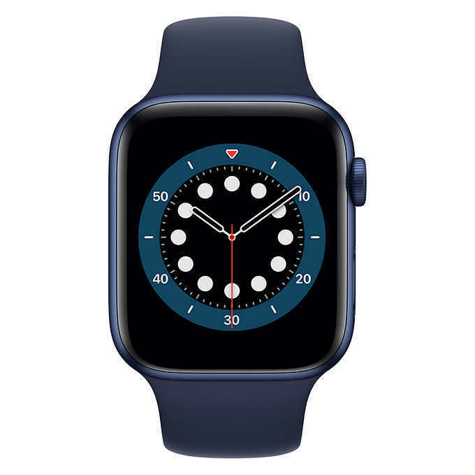 Apple Watch Series 6 GPS 40 mm, boîtier en aluminium bleu et bracelet sport bleu marine