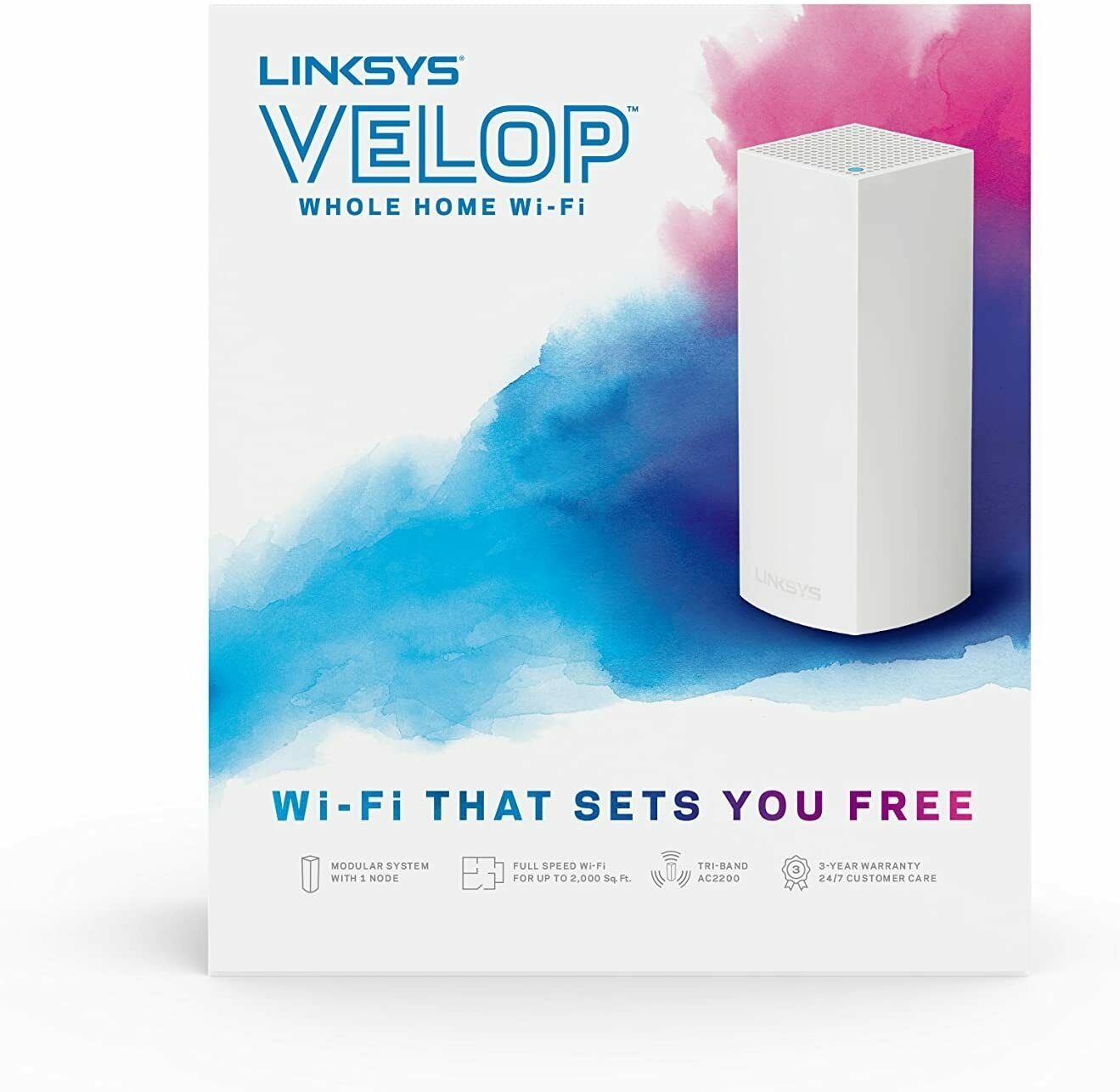 Linksys Velop Tri-Band AC2200 Whole Home WiFi Mesh Router System, 1-Pack