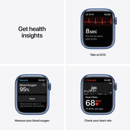 Apple Watch Series 7 (GPS) 41mm Blue Aluminum with Abyss Blue Sport Band (MKN13VC/A)