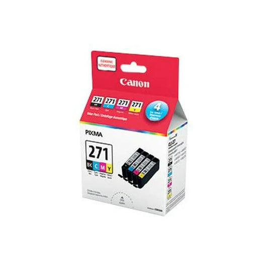 Canon CLI-271 CMYK Genuine Ink Cartridge Value Pack - Cyan Magenta Yellow Black