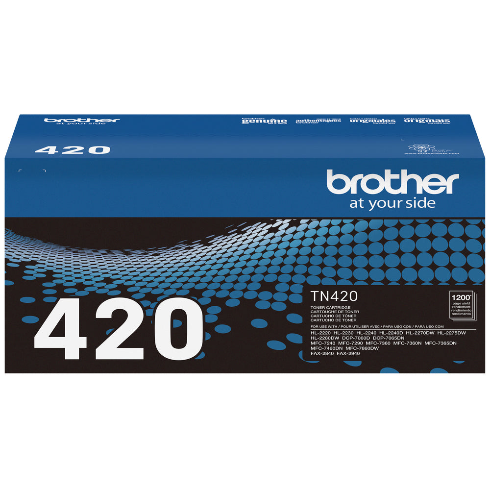 Brother TN420 Genuine Standard-Yield Original Toner Cartridge Black