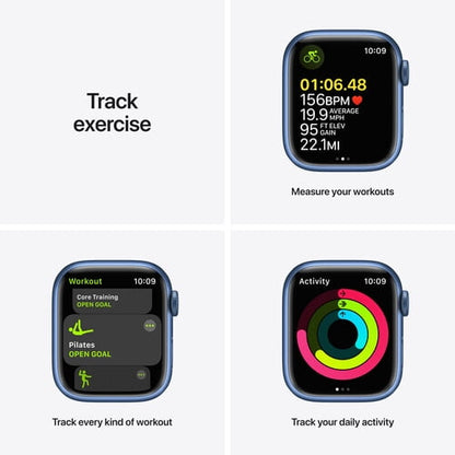 Apple Watch Series 7 (GPS) 41mm Blue Aluminum with Abyss Blue Sport Band (MKN13VC/A)
