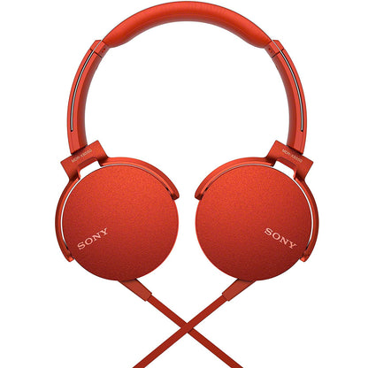 Casque supra-auriculaire filaire Sony XB550AP Extra Bass avec micro et commandes - Rouge