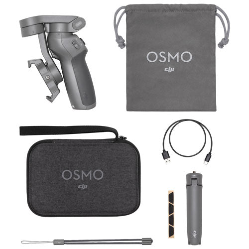 DJI Osmo Mobile 3 Smartphone Gimbal Stabilizer and Grip Tripod Combo - Grey