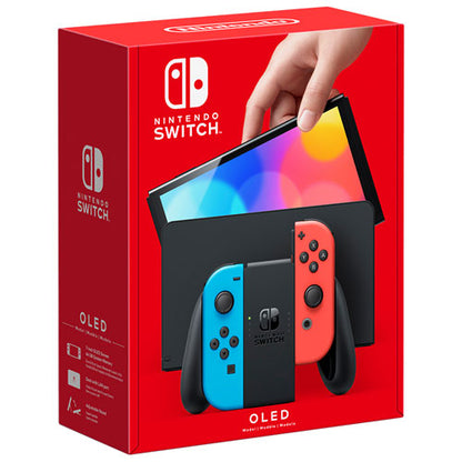 Nintendo Switch Console OLED Model 64GB with Neon Red & Neon Blue Joy-Con