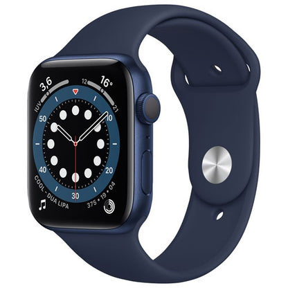 Apple Watch Series 6 GPS 40 mm, boîtier en aluminium bleu et bracelet sport bleu marine