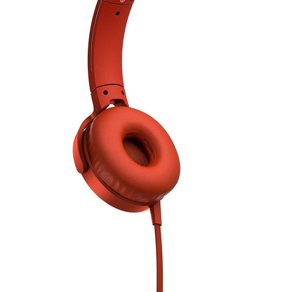 Casque supra-auriculaire filaire Sony XB550AP Extra Bass avec micro et commandes - Rouge