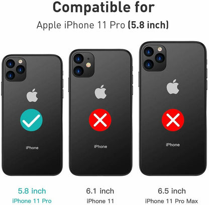 Coque robuste et résistante pour iPhone 11 Pro 5,8 pouces avec clip ceinture, noire