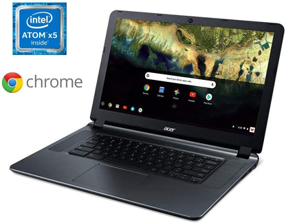 Ordinateur portable Acer Chromebook 15,6 pouces, Intel Atom X5, 4 Go de RAM, 32 Go eMMC, Chrome OS, gris