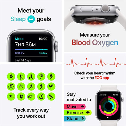 Apple Watch Series 6 (GPS) 40 mm, boîtier en aluminium gris sidéral avec bracelet sport noir