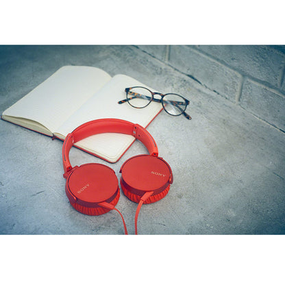 Casque supra-auriculaire filaire Sony XB550AP Extra Bass avec micro et commandes - Rouge