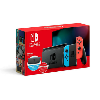 Nintendo Switch Console 32GB with Neon Blue and Red Joy-Con + Carrying Case