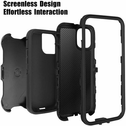Coque robuste et résistante pour iPhone 11 Pro 5,8 pouces avec clip ceinture, noire