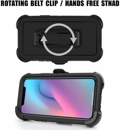 Coque robuste et résistante pour iPhone 11 Pro 5,8 pouces avec clip ceinture, noire