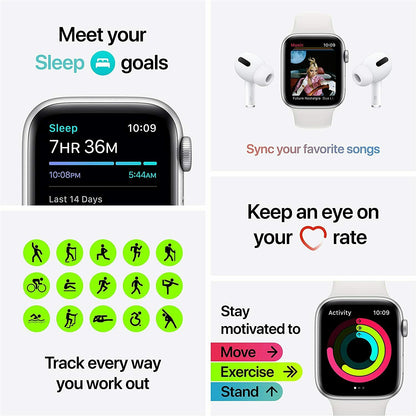 Apple Watch SE GPS 44mm Space Gray Aluminum with Black Sport Band (MYDT2VC/A)
