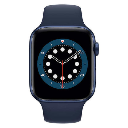 Apple Watch Series 6 GPS 40 mm, boîtier en aluminium bleu et bracelet sport bleu marine