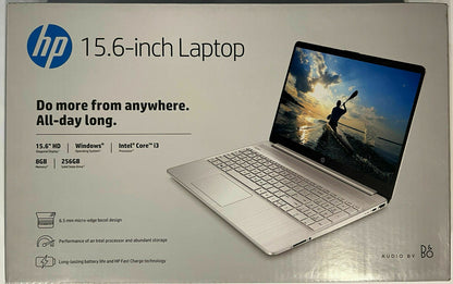 HP 15.6" Laptop Intel Core i3-1115G4 3.0GHz 8GB RAM 256GB SSD Win10 Silver