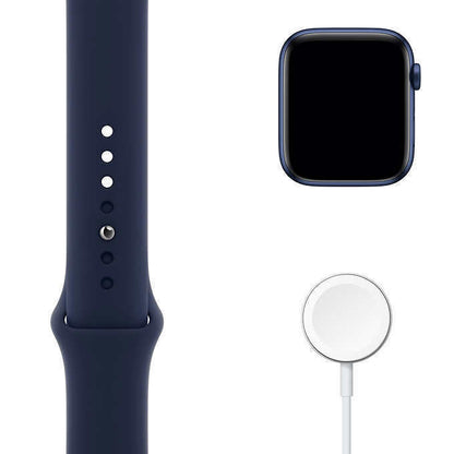 Apple Watch Series 6 GPS 40 mm, boîtier en aluminium bleu et bracelet sport bleu marine